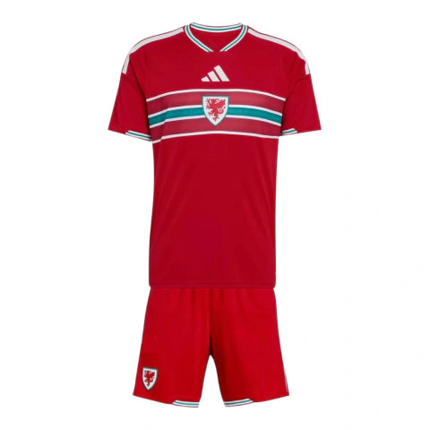 Kit Infantil Seleção País de Gales I 26/27- Adidas - Vermelho