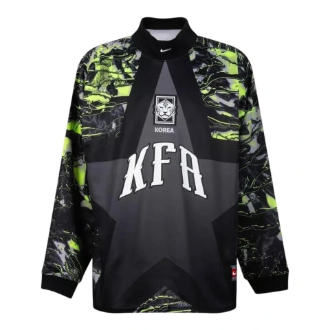 Camisa Seleção Coréia do Sul Goleiro 26/27 manga longa - Torcedor Nike Masculina - Preta com detalhes em amarelo neon