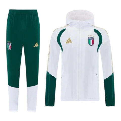 Conjunto Seleção Itália Treino 26/27 - Masculino Adidas - Branco e verde