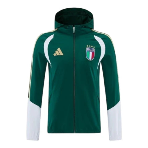Jaqueta Corta-Vento Seleção Itália Treino 26/27 - Masculina Adidas - Verde e branca