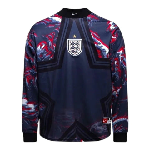 Camisa Seleção Inglaterra Goleiro 26/27 manga longa - Torcedor Nike Masculina - Azul com detalhes em vermelho e branco