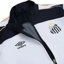 Jaqueta Corta-Vento Santos Treino 26/27 - Umbro - Branca e preta com detalhes em bege