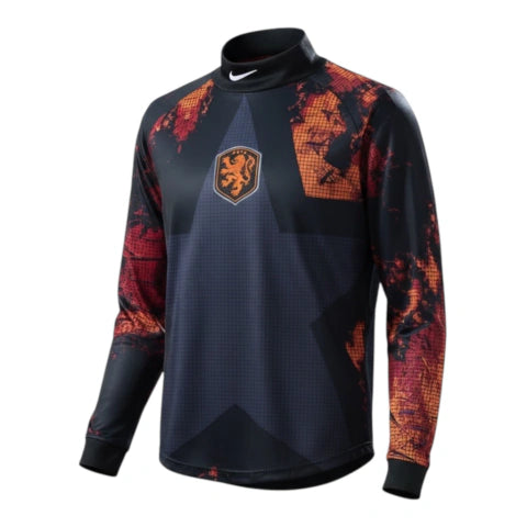 Camisa Seleção Holanda Goleiro 25/26 manga longa - Torcedor Nike Masculina - Preta com detalhes em laranja