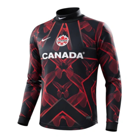 Camisa Seleção Canadá Goleiro 26/27 manga longa - Torcedor Nike Masculina - Preta com detalhes em vermelho