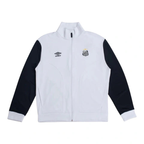 Jaqueta Corta-Vento Santos Treino 26/27 - Masculina Umbro - Branca e preta