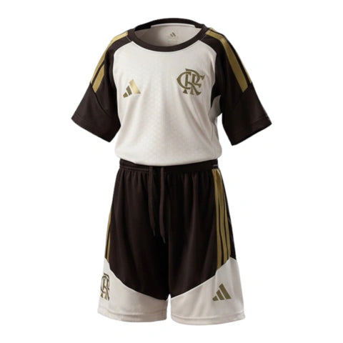Kit Infantil Flamengo Treino 26/27 - Adidas - Bege e marrom