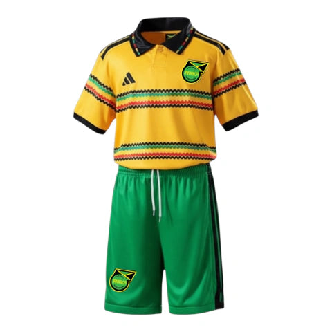 Kit Infantil Seleção Jamaica I 26/27 - Adidas - Amarelo e verde