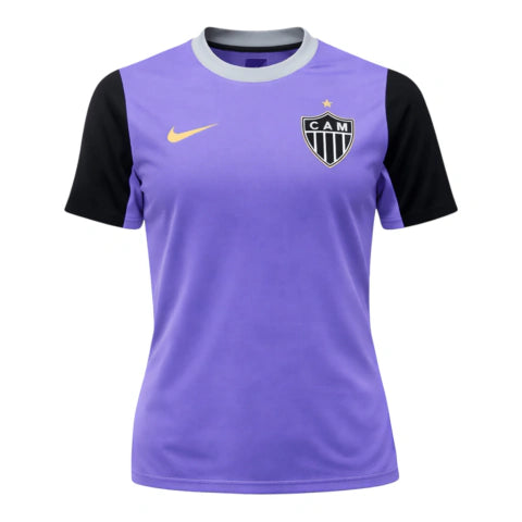 Camisa Atlético Mineiro Treino 26/27 - Torcedor Nike Feminina - Roxa e preta