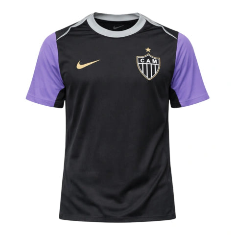 Camisa Atlético Mineiro Treino 26/27 - Torcedor Nike Masculina - Preta e roxa
