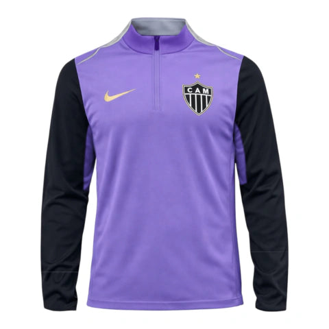 Camisa Atlético Mineiro Treino 26/27 manga longa - Torcedor Nike Masculina - Roxa e preta