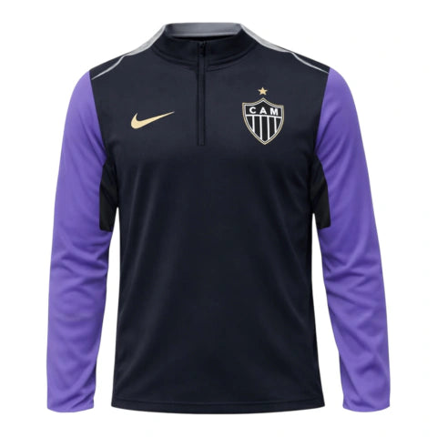 Camisa Atlético Mineiro Treino 26/27 manga longa - Torcedor Nike Masculina - Preta e roxa