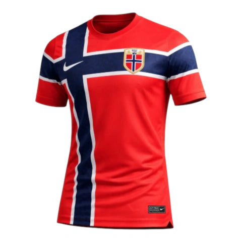 Camisa Seleção Noruega I 26/27 - Torcedor Nike Masculina - Vermelha com detalhes em azul