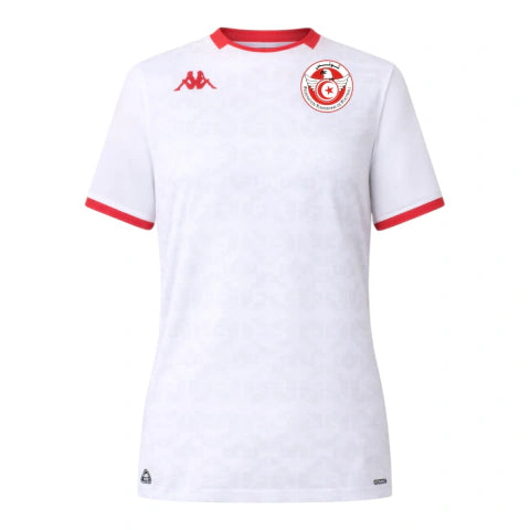 Camisa Seleção Tunísia II 26/27 - Torcedor Kappa Feminina - Branca com detalhes em vermelho