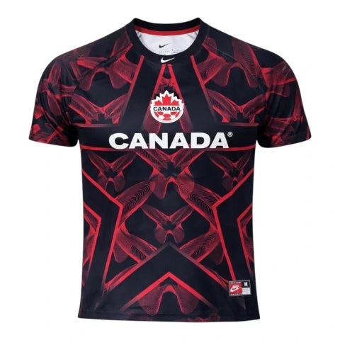 Camisa Seleção Canadá Goleiro 26/27 - Torcedor Nike Masculina - Preta com detalhes em vermelho