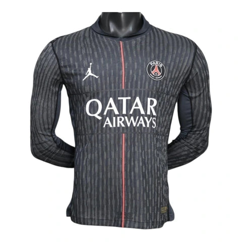 Camisa Paris Saint-Germain IV 25/26 manga longa - Jogador Jordan Masculina - Preta