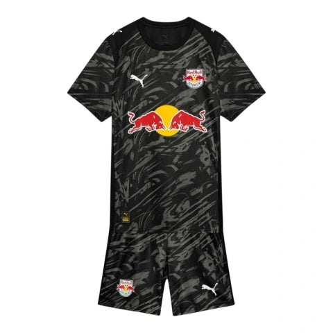 Kit Infantil Red Bull Bragantino Goleiro I 26/27 - Puma - Preto com detalhes em cinza