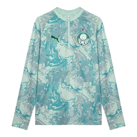 Camisa Palmeiras Pré-jogo 26/27 manga longa - Torcedor Puma Masculina - Verde e cinza