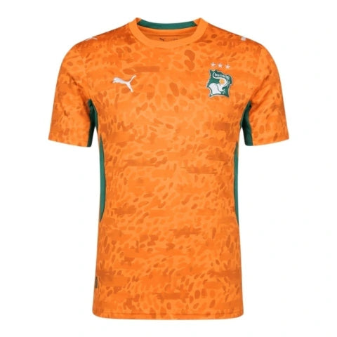 Camisa Seleção Costa do Marfim I 26/27 - Torcedor Puma Masculina - Laranja com detalhes em verde