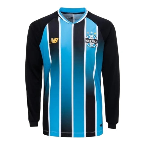 Camisa Grêmio I 26/27 manga longa - Torcedor New Balance Masculina - Azul e preta