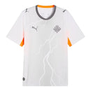 Camisa Seleção Islândia II 26/27 - Torcedor Puma Masculina - Branca com detalhes em cinza e laranja