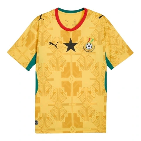 Camisa Seleção Gana II 26/27 - Torcedor Puma Masculina - Amarela com detalhes em verde e vermelho