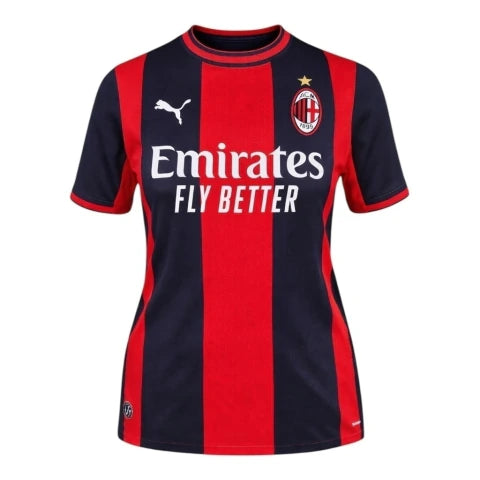 Camisa AC Milan I 26/27 - Torcedor Puma Feminina - Vermelha e preta