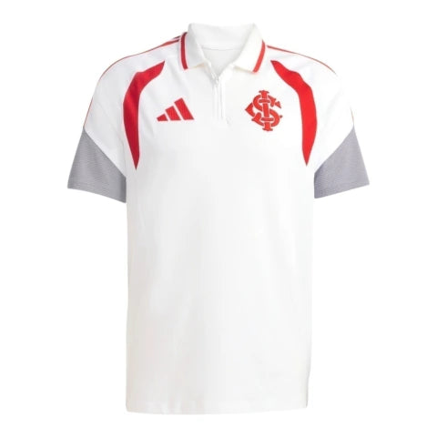 Camisa Polo Internacional Treino 26/27 - Torcedor Adidas Masculina - Branca e cinza