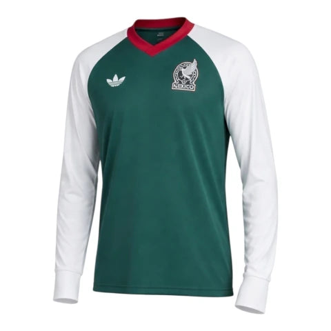Camisa Seleção México Pré-jogo II 26/27 manga longa - Torcedor Adidas Masculina - Verde e branca