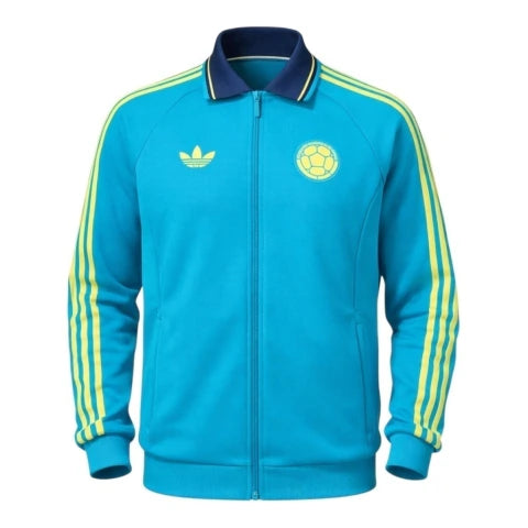 Jaqueta Corta-Vento Seleção Colômbia Hino II 26/27 - Masculina Nike - Azul com detalhes em amarelo
