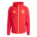 Jaqueta Corta-Vento Seleção Espanha 26/27 - Masculina Adidas - Vermelha com detalhes em amarelo