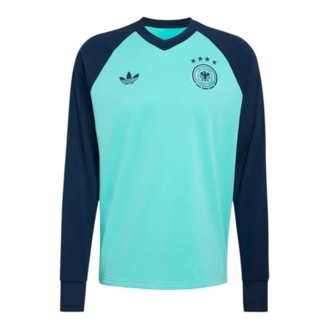 Camisa Seleção Alemanha Pré-jogo II 26/27 manga longa - Torcedor Adidas Masculina - Azul