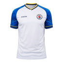 Camisa Seleção Haiti Treino 26/27 - Torcedor Saeta Masculina - Branca com detalhes em azul e amarelo