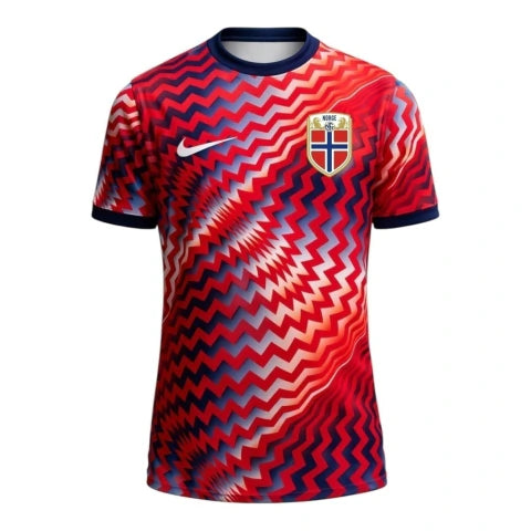 Camisa Seleção Noruega Pré-jogo 26/27 - Torcedor Nike Masculina - Azul e vermelha