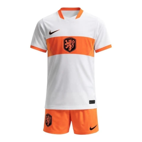 Kit Infantil Seleção Holanda II 26/27 - Nike - Branco e laranja