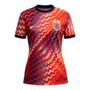 Camisa Seleção Noruega Pré-jogo 26/27 - Torcedor Nike Feminina - Azul e vermelha