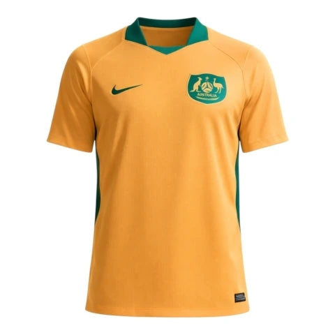 Camisa Seleção Austrália I 26/27 - Torcedor Nike Masculina - Amarela com detalhes em verde