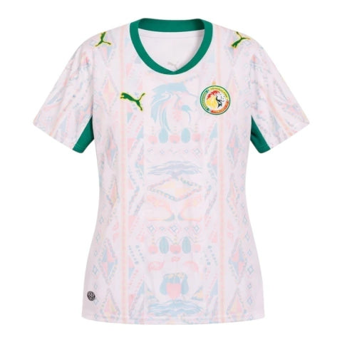 Camisa Seleção Senegal I 26/27 - Torcedor Puma Feminina - Branca com detalhes em vermelho e amarelo e verde