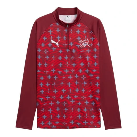 Camisa Seleção Suíça Pré-jogo 26/27 manga longa - Torcedor Puma Masculina - Vermelha