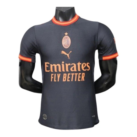 Camisa AC Milan III 26/27 - Jogador Puma Masculina - Preta com detalhes em vermelho