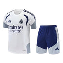Kit Treino adulto - Camisa e Shorts - Real Madrid Adidas 26/27 - Branco e azul