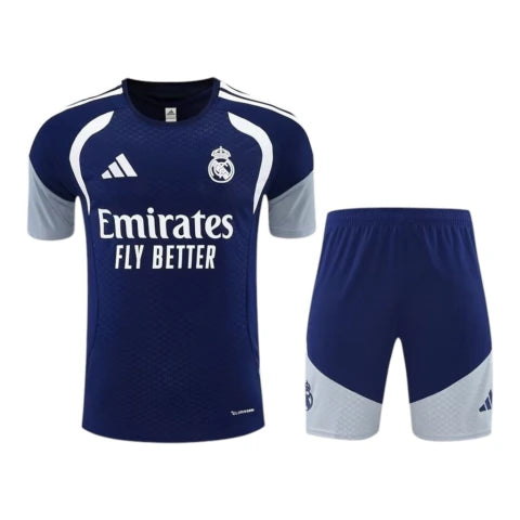 Kit Treino adulto - Camisa e Shorts - Real Madrid 26/27 - Adidas - Azul