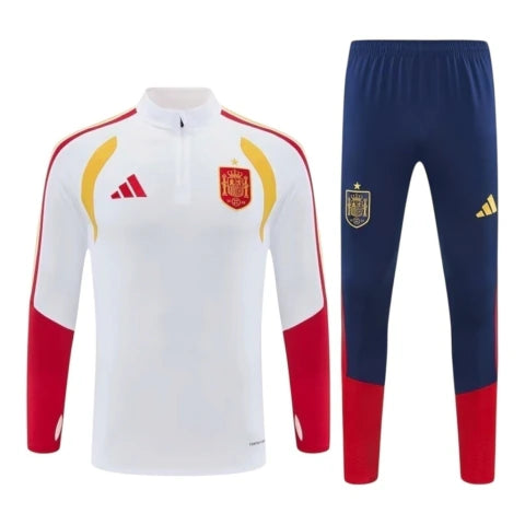 Conjunto Seleção Espanha Treino 26/27 - Masculino Adidas - Branco e azul