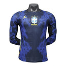 Camisa Seleção Brasileira II 26/27 manga longa - Jogador Jordan Masculina - Azul e preta