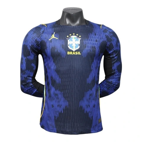Camisa Seleção Brasileira II 26/27 manga longa - Jogador Jordan Masculina - Azul e preta