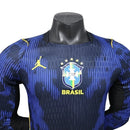 Camisa Seleção Brasileira II 26/27 manga longa - Jogador Jordan Masculina - Azul e preta